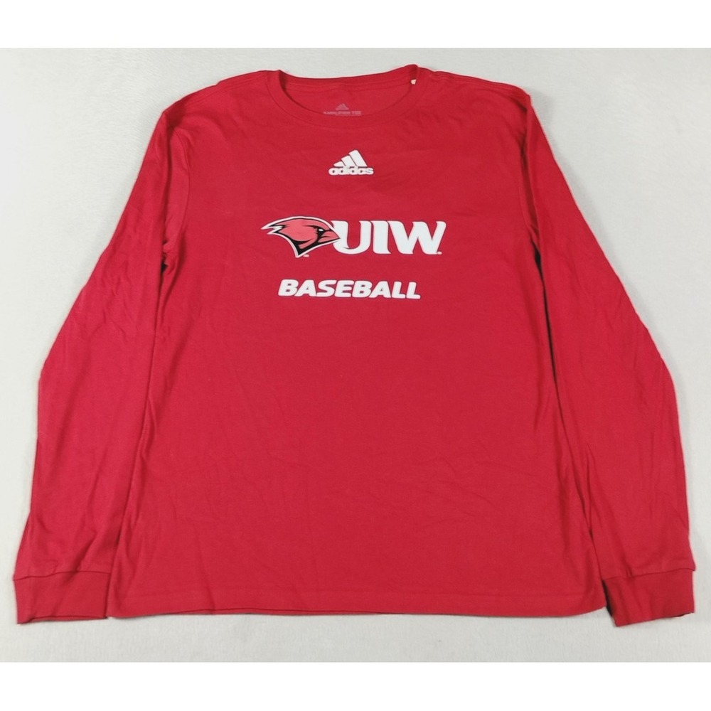 UIW Cardinals Shirt Mens Small Red NCAA Baseball Adidas Amplifier Long Sleeve